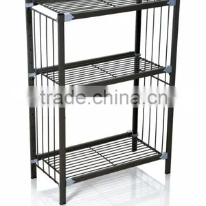Black Color Lacquered Steel Shoes Rack AT076 thumbnail-1