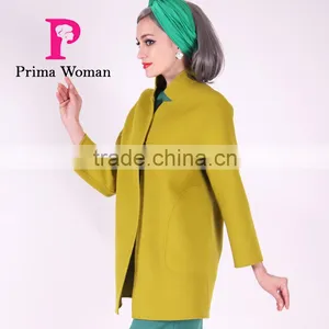 2016 New Design Spring Women Short Slim Fit Wool Coat thumbnail-2