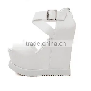Nude Women 2015new Model Ladies Fancy Girls Wedge Sandals thumbnail-6