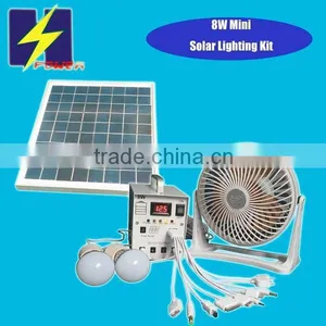 8W Solar House Kits 8W Solar Panel 2W LED 4AH Battery Work With USB Fan,LED,mobile Phone Charging Quality Choice thumbnail-1