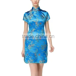 Modern Chinese Sexy Qipao Party Gowns With Sleeves Wholesale Plus Size Cotton Club Dresses Quality Choice Most Popular thumbnail-2