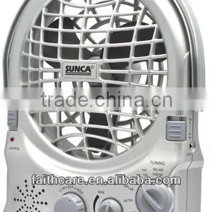 SUNCA AC LED Mini Fan With Audio Radio 6" SF-385B thumbnail-1
