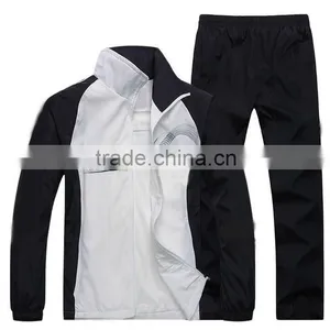 100% Polyester Micro Fiber Twill Tracksuit in White/Black Colors thumbnail-1