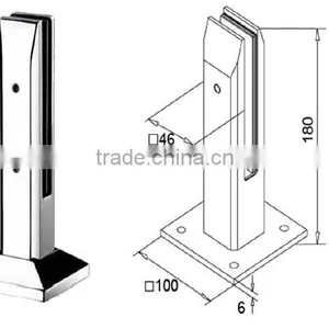 Frameless Pool Fencing Spigot Square Spigot With Base Plate 2205 Glass Spigot Deck Mounted thumbnail-2