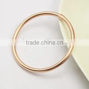 Rose Gold Snack Chain Thin Cuff Bangle Bracelet thumbnail-1