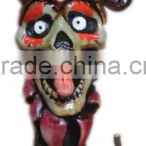 Figurine Shaped Hand Crafted Smoking Pipes - Clown Skull thumbnail-1