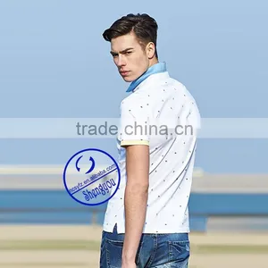 Custom Mens Allover Printed Polo Shirt With Color Collar and Cuffs thumbnail-6