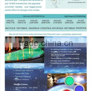 AC12V IP68 26W White CE RoHS LED Swimming Pool Light thumbnail-1