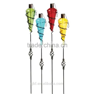 Metal and Glass Citronella Oil Lamp ,garden Torch,Tiki Torch thumbnail-6