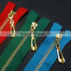 8#,3#,5# Close End Metal Auto Lock Zipper Brass Teeth Zipper for Clothing thumbnail-1