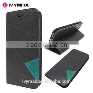 Guangzhou Manufacturer Slim Dual Color Leather Flip Cover Wallet Case for Apple Iphone 6 4.7 Inc With Credit Card Slot thumbnail-4
