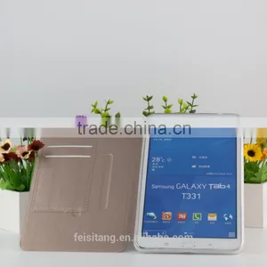 Flip Stents pu Leather Holster Tpu Transparent Soft Shell 8.0 Inch Case For Galaxy Tab4 Tablet T330 T331 thumbnail-3