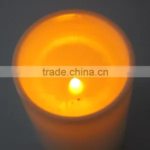4x8 Inch Yellow Flickering Big Pillar Outdoor Battery Led Candle thumbnail-4