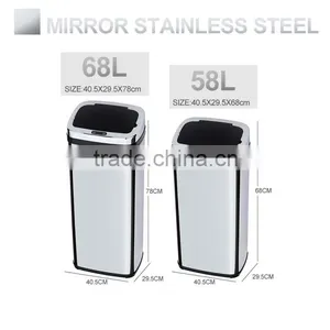 8 10 13 Gallon Infrared Touchless Dustbin Stainless Steel Waste Bin Auto Motion Trash Can SD-007 thumbnail-4