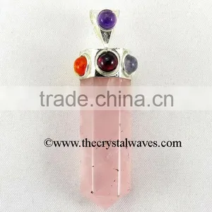 Rose Quartz Pencil Chakra Pendant thumbnail-1
