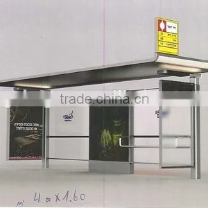 Modern Style Stainless Steel or Aluminum Bus Stop Shelter With Waiting Chair for City / Town Construction thumbnail-1