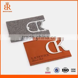 Fashion Metal LogoJeans Leather Patch Embossed PU Patch thumbnail-1