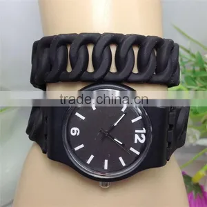 New Design Double-rings Watches Hot Style Fashion Silicone Watches Long Twist Watches Students Watch Silicone Wristband Watch thumbnail-3