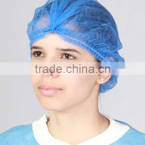 100 Pcs Disposable Head Cover Mob Cap Hat Hair Net Non Woven Anti Dust White thumbnail-1