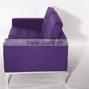 High Quality Premium Wool Fabric Purple Florence Knoll Sofa Wholesale thumbnail-1