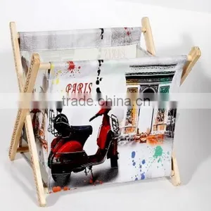 2016 New Design Vintage Wooden Retro Magazine Storage Foldable Rack thumbnail-1