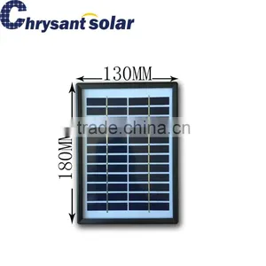 2W 12V Polycrystalline Solar Panel With Black Plastic Frame thumbnail-1