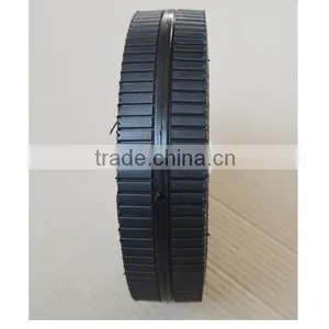 Semi Pneumatic Rubber Wheel 7.5x1.75 Bar White Plastic Rim thumbnail-4