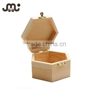 Stylish Hexagon Small Wood Box,polished Small Wood Salt Box thumbnail-1