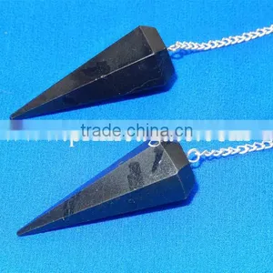 Black Tourmaline Facetted Pendulum for Metaphysical Healing thumbnail-1