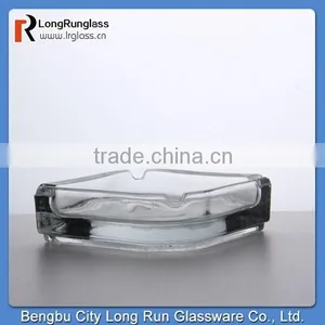 LongRun 2015 Top Seller 418g Beautiful Cigar Fashion Square Transparent Glass Ashtray China Factory Supply thumbnail-1