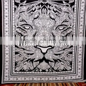 Indian Tiger Queen Bohmiean Bedding Hippie Psychedelic Home Decor Cotton Bedspread thumbnail-2