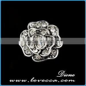 Small Order Best Price Women Fashion Real Flower Crystal Metal Buttons thumbnail-1
