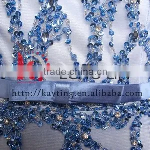 Marvelous Newest Sequins Beaded Long Sleeve Guangzhou Muslim Wedding Dress thumbnail-4