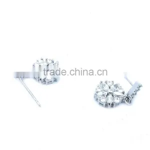925 Silver Jewelry,Crystal Wedding Earring,Silver Earrings Design For Girls thumbnail-2