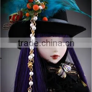 Heat Resistant Straight Dark Purple 1/4 Bjd Doll Wigs thumbnail-4