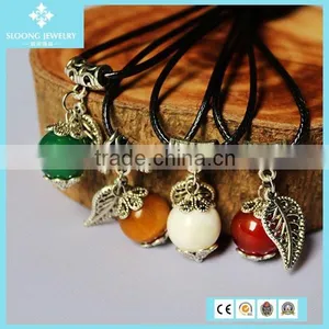Natural Crystal Agate Druzy Beads With Silver Leaf Pendant Jewellery 2015 thumbnail-5