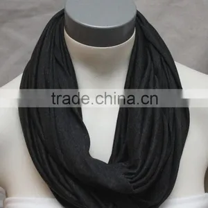 Premium Quality Italy Fashion Super Soft Rayon Spandex Black Nursing Wrap Scarf Cover thumbnail-3