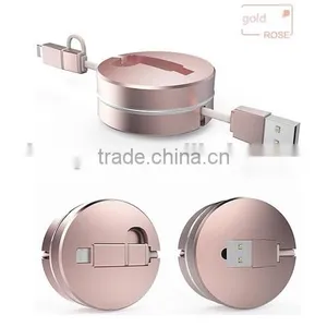 Top Quality Fast Speed Usb Cable 2 in 1 for IOS Charging Cable Two Sided Usb Cable thumbnail-1