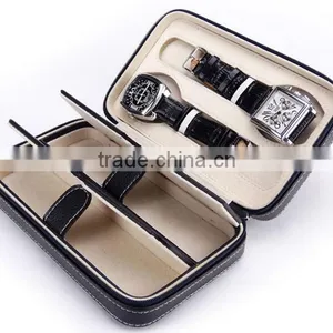 Black Luxury pu Leather Watch Box Personalized Couple Watches Boxes thumbnail-2