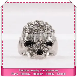 Low Price Mens Silver Rings Wholesale, Mens Skull Ring With Stone thumbnail-2