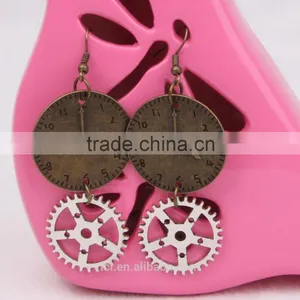 Cheap Fashion Jewelry Steampunk Gear Watch Earrings Party Dress New Made in China Yiwu thumbnail-3