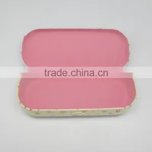 China Hign Quality Oval Shape Hinged Velvet Sponge Inside Folding Glasses Case Wholesale thumbnail-2