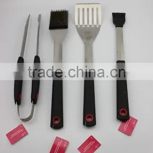 0400001 High Quality Stainless Steel BBQ Tool Set of 4, Barbecue Cutlery Set thumbnail-1