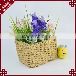 Home Decoration Recyclable Paper Rope Handcraft Flower Gift Basket thumbnail-1