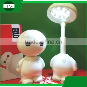 Large Plastic Cartoon Baymax Usb Charging Charge Foldable Folding Telescopic Led Reading Desk Table Night Latern Lamp Light thumbnail-2