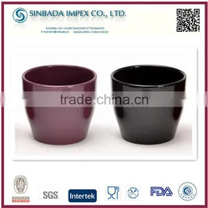 Colored Ceramic Black Glazed Flower Pots thumbnail-1