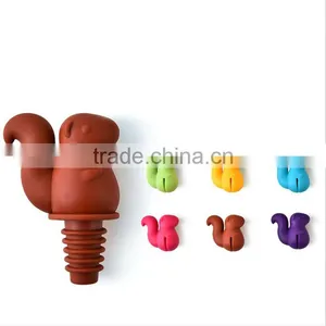 Cute Cartoon Shape Squirrel Party Wine Plug Set, Colorful Squirrel Bottle Stopper thumbnail-1