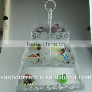 Cinderella Carriage Cake Stand 3 Tiers Lace Design Cake Stand in Metal thumbnail-5
