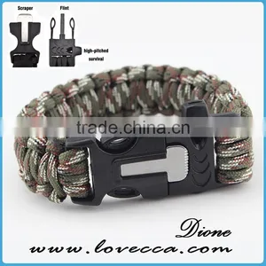 2016 Custom With Flint Fire Starter Survival Paracord Bracelet With Logo thumbnail-1