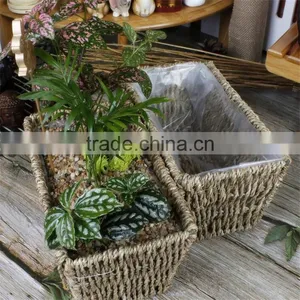 Handmade Decorate Wicker Flower Basket thumbnail-1